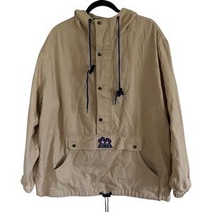 Round Two Beige Avalanche Parka Anorak Pullover Jacket Large